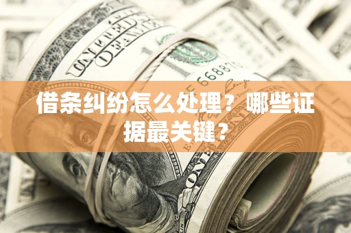 济南借条纠纷怎么处理？哪些证据最关键？