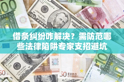 济南借条纠纷咋解决？需防范哪些法律陷阱专家支招避坑